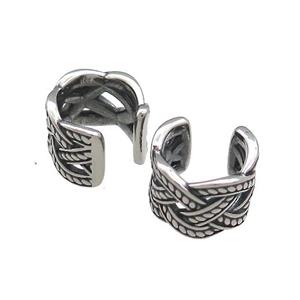 Stainless Steel Clip Earrings Antique Silver, approx 13-15mm [SSB4163]