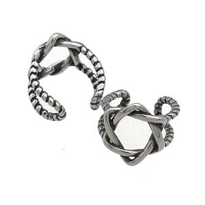 Stainless Steel Clip Earrings Antique Silver, approx 13-15mm [SSB4164]