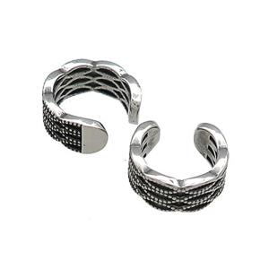Stainless Steel Clip Earrings Antique Silver, approx 13-15mm [SSB4166]