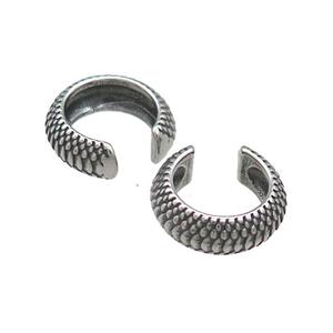 Stainless Steel Clip Earrings Antique Silver, approx 13-15mm [SSB4167]