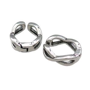 Stainless Steel Clip Earrings Antique Silver, approx 13-15mm [SSB4175]