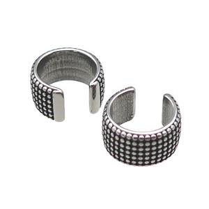 Stainless Steel Clip Earrings Antique Silver, approx 13-15mm [SSB4187]