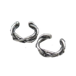 Stainless Steel Clip Earrings Antique Silver, approx 13-15mm [SSB4194]