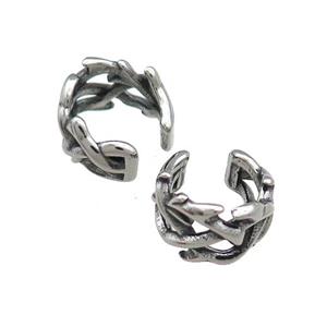 Stainless Steel Clip Earrings Antique Silver, approx 13-15mm [SSB4196]