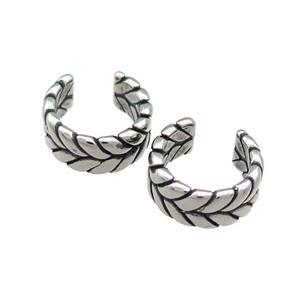 Stainless Steel Clip Earrings Antique Silver, approx 13-15mm [SSB4197]