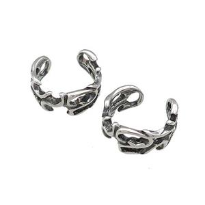 Stainless Steel Clip Earrings Antique Silver, approx 13-15mm [SSB4200]