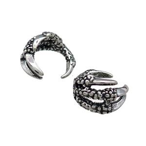 Stainless Steel Clip Earrings Claw Antique Silver, approx 13-15mm [SSB4215]