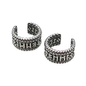 Stainless Steel Clip Earrings Antique Silver, approx 13-15mm [SSB4219]