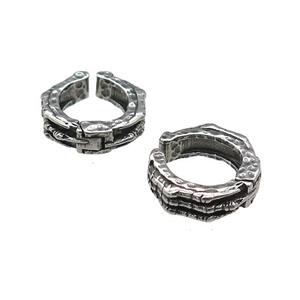 Stainless Steel Clip Earrings Antique Silver, approx 13-15mm [SSB4220]