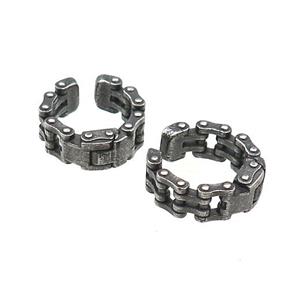 Stainless Steel Clip Earrings Antique Silver, approx 13-15mm [SSB4221]