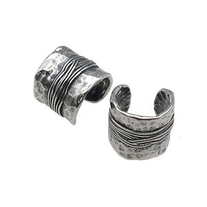 Stainless Steel Clip Earrings Cuff Antique Silver, approx 13mm [SSB4226]