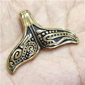 Stainless Steel Pendant Shark-tail Antique Gold, approx 34-48mm [SSB4280]