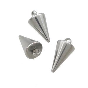 Raw Stainless Steel Bullet Pendulum Pendant, approx 7-14mm [SSB4291]