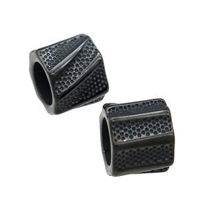 Stainless Steel Tube Beads Black Plated, approx 10-12mm, 8mm hole [SSB4296]