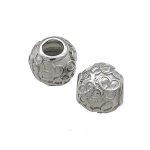 Raw Titanium Steel Round Beads Large Hole, approx 9-10mm, 4mm hole [SSB4455]