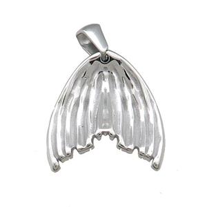 Raw Stainless Steel Angel Wings Pendant, approx 20-21mm [SSB4645]