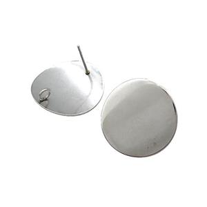 Raw Stainless Steel Stud Earrings, approx 20mm [SSB4651]