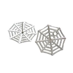 Cobweb Stud Earring Raw Stainless Steel, approx 22mm [SSB4652]