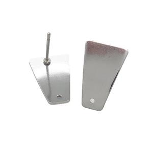 Raw Stainless Steel Stud Earring, approx 10-16mm [SSB4657]