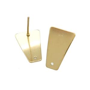 Stainless Steel Stud Earring Gold Plated, approx 10-16mm [SSB4658]