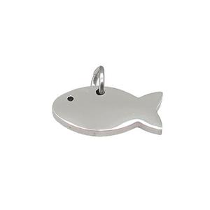 Raw Stainless Steel Fish Pendant, approx 8-15mm [SSB4671]