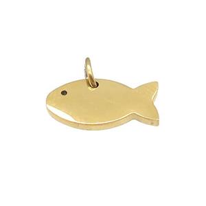 Stainless Steel Fish Pendant Gold Plated, approx 8-15mm [SSB4672]