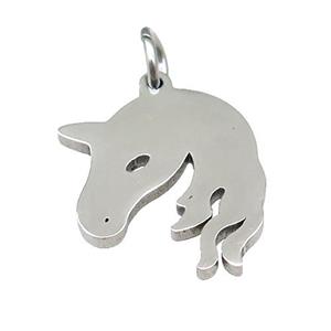 Horse Charms Raw Stainless Steel Pendant, approx 15mm [SSB4675]