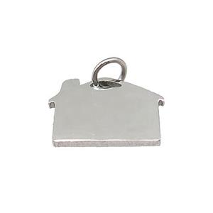 House Charms Raw Stainless Steel Pendant, approx 10-15mm [SSB4683]