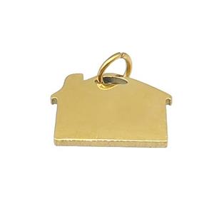 House Charms Stainless Steel Pendant Gold Plated, approx 10-15mm [SSB4684]