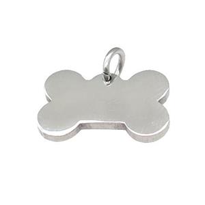 Bone Blank Dog Tags Raw Stainless Steel Pendant, approx 10-15mm [SSB4687]