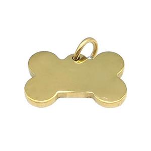Bone Blank Dog Tags Stainless Steel Pendant Gold Plated, approx 10-15mm [SSB4688]