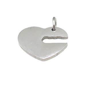Heart Mouth Charms Raw Stainless Steel Pendant, approx 15mm [SSB4691]