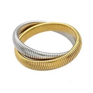 Stainless Steel Bracelet Gold Plated, approx 12mm, 60mm dia [SSB4740]