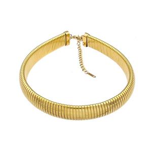 Stainless Steel Necklace Gold Plated, approx 16mm, 33-38cm length [SSB4743]