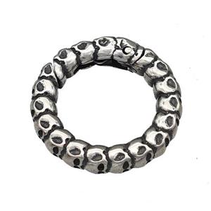Stainless Steel Clasp Circle Antique Silver, approx 19mm [SSB5181]