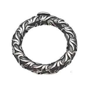 Stainless Steel Clasp Circle Antique Silver, approx 24mm [SSB5182]