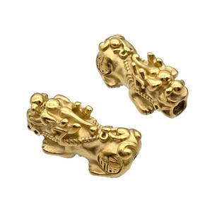 Stainless Steel Pixiu Beads Large Hole Gold Plated, approx 10-25mm, 3mm hole [SSB5183]