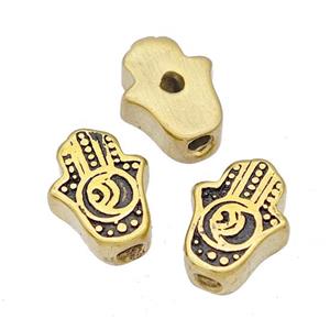 Stainless Steel Hand Beads Antique Gold, approx 10-14mm [SSB5188]