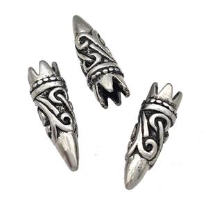 Stainless Steel Bullet Pendant No-Hole Antique Silver, approx 6-19mm [SSB5189]