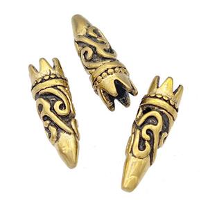 Stainless Steel Bullet Pendant No-Hole Antique Gold, approx 6-19mm [SSB5190]