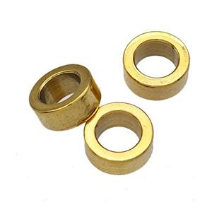 Stainless Steel Rondelle Beads Large Hole Gold Plated, approx 4-9mm, 5mm hole [SSB5194]