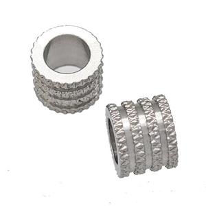 Raw Stainless Steel Tube Beads Large Hole, approx 8-10mm, 6mm hole [SSB5199]