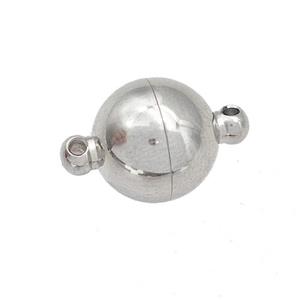 Raw Stainless Steel Magnetic Clasp Round Ball, approx 10mm dia [SSB5212-10MM]