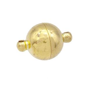 Stainless Steel Magnetic Clasp Round Ball Gold Plated, approx 10mm dia [SSB5213-10MM]