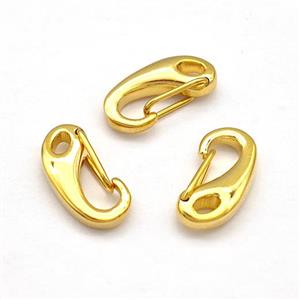 Stainless Steel Carabiner Clasp Gold Plated, approx 7-15mm [SSB5220]