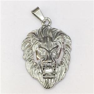 Raw 201 Stainless Steel Lion Pendant, approx 35-43mm [SSB5234]
