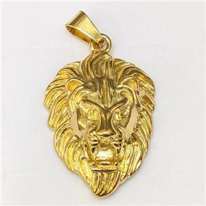 201 Stainless Steel Lion Pendant Gold Plated, approx 35-43mm [SSB5235]