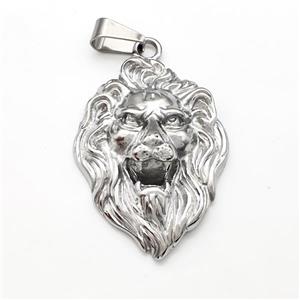 Raw 201 Stainless Steel Lion Pendant, approx 35-49mm [SSB5236]