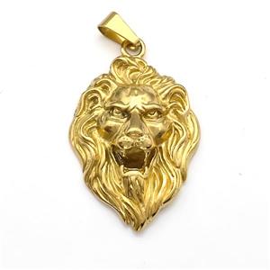 201 Stainless Steel Lion Pendant Gold Plated, approx 35-49mm [SSB5237]
