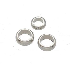Raw Stainless Steel Rondelle Beads Large Hole, approx 5mm [SSB5240-5MM]